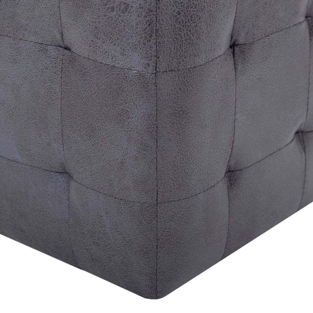 Pouf 2 pcs 30x30x30 cm daim artificiel