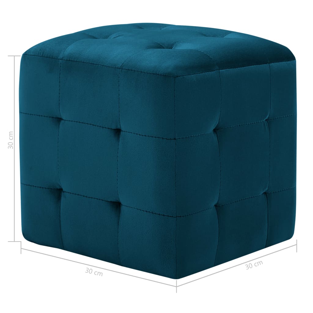 Pouf 2 pcs 30x30x30 cm velours