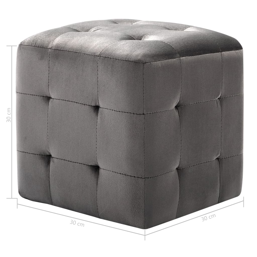 Pouf 2 pcs 30x30x30 cm velours