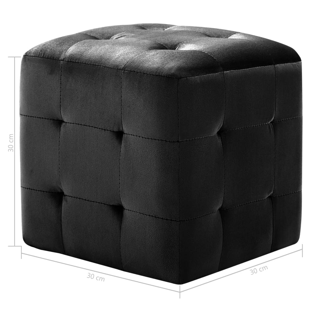 Pouf 2 pcs 30x30x30 cm velours