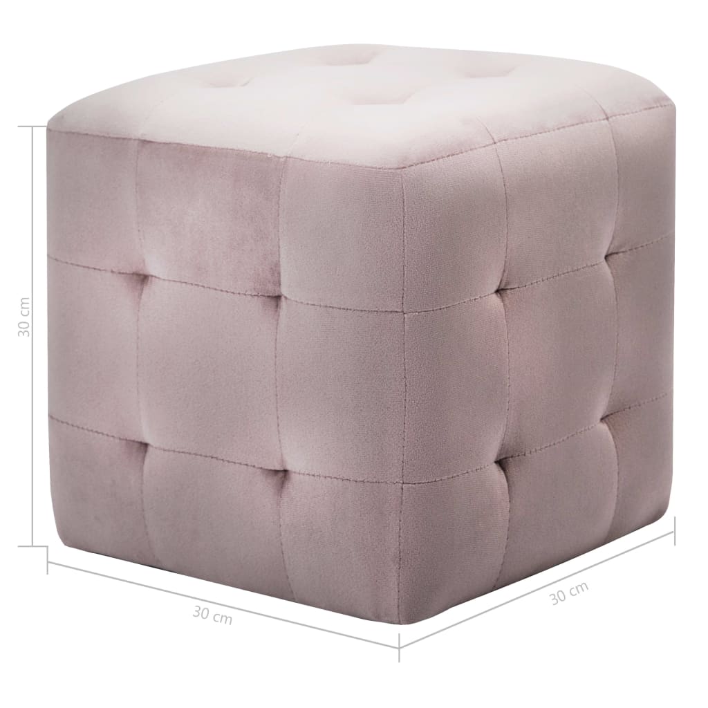 Pouf 2 pcs 30x30x30 cm velours