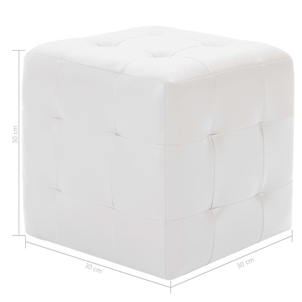 Pouf 2 pcs 30x30x30 cm cuir artificiel