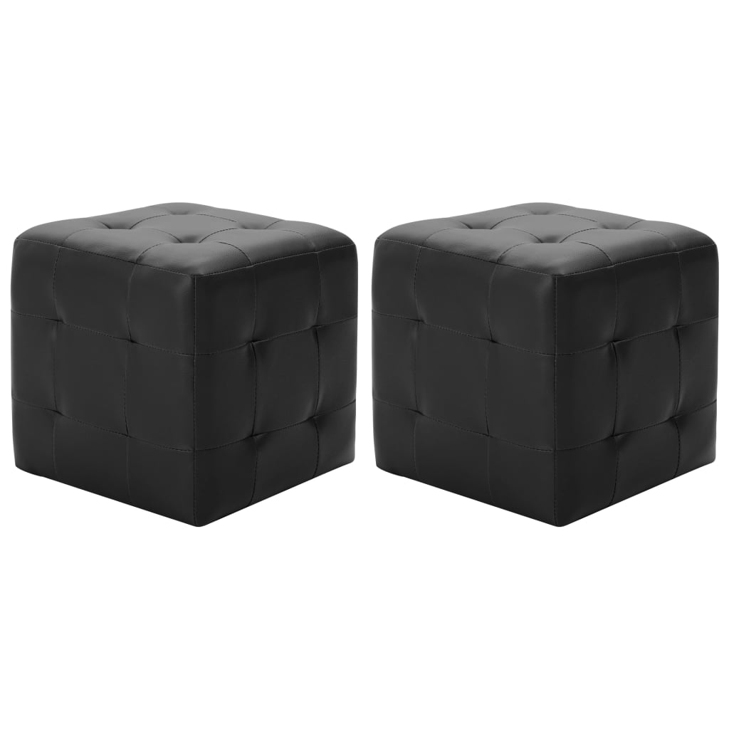 Pouf 2 pcs 30x30x30 cm cuir artificiel