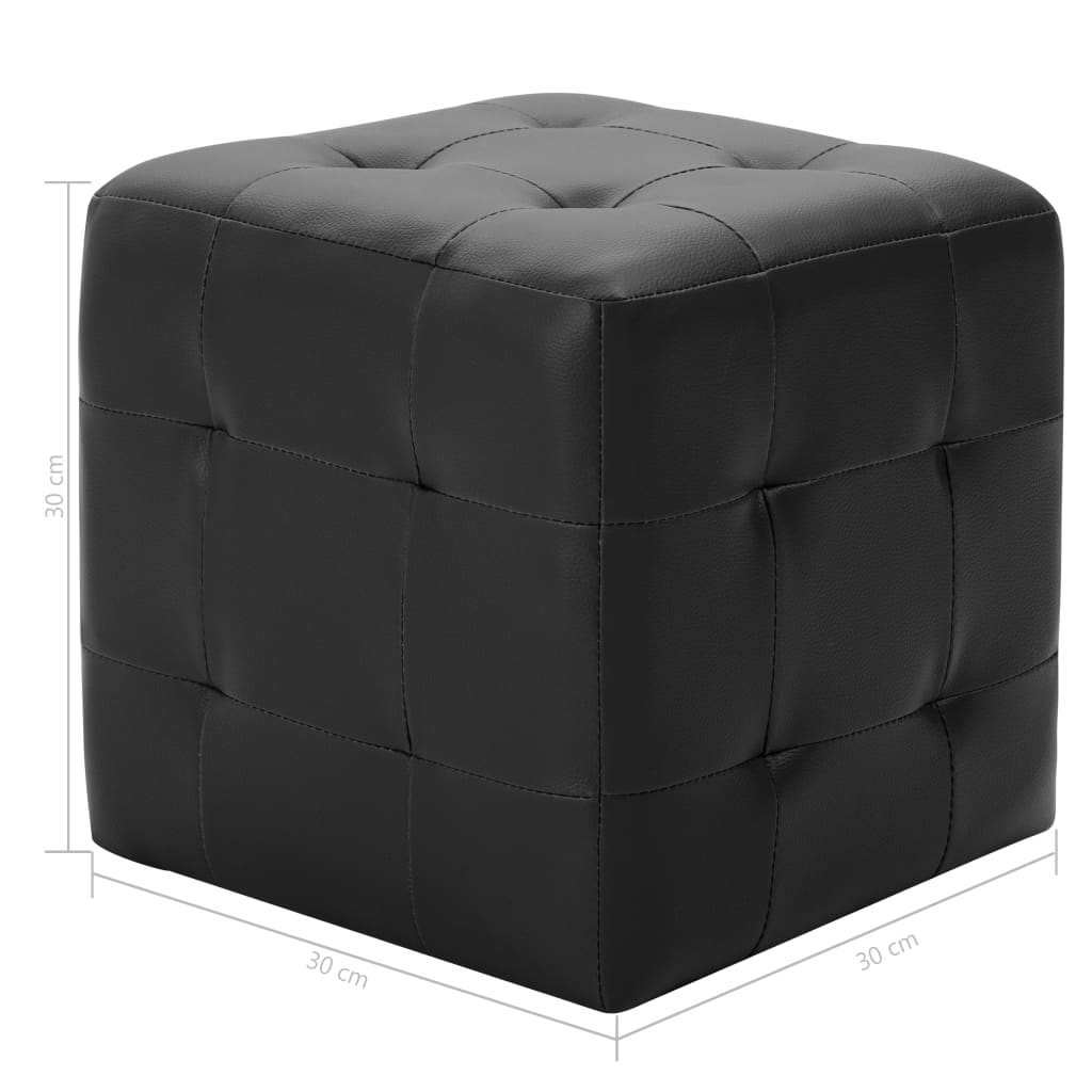 Pouf 2 pcs 30x30x30 cm cuir artificiel