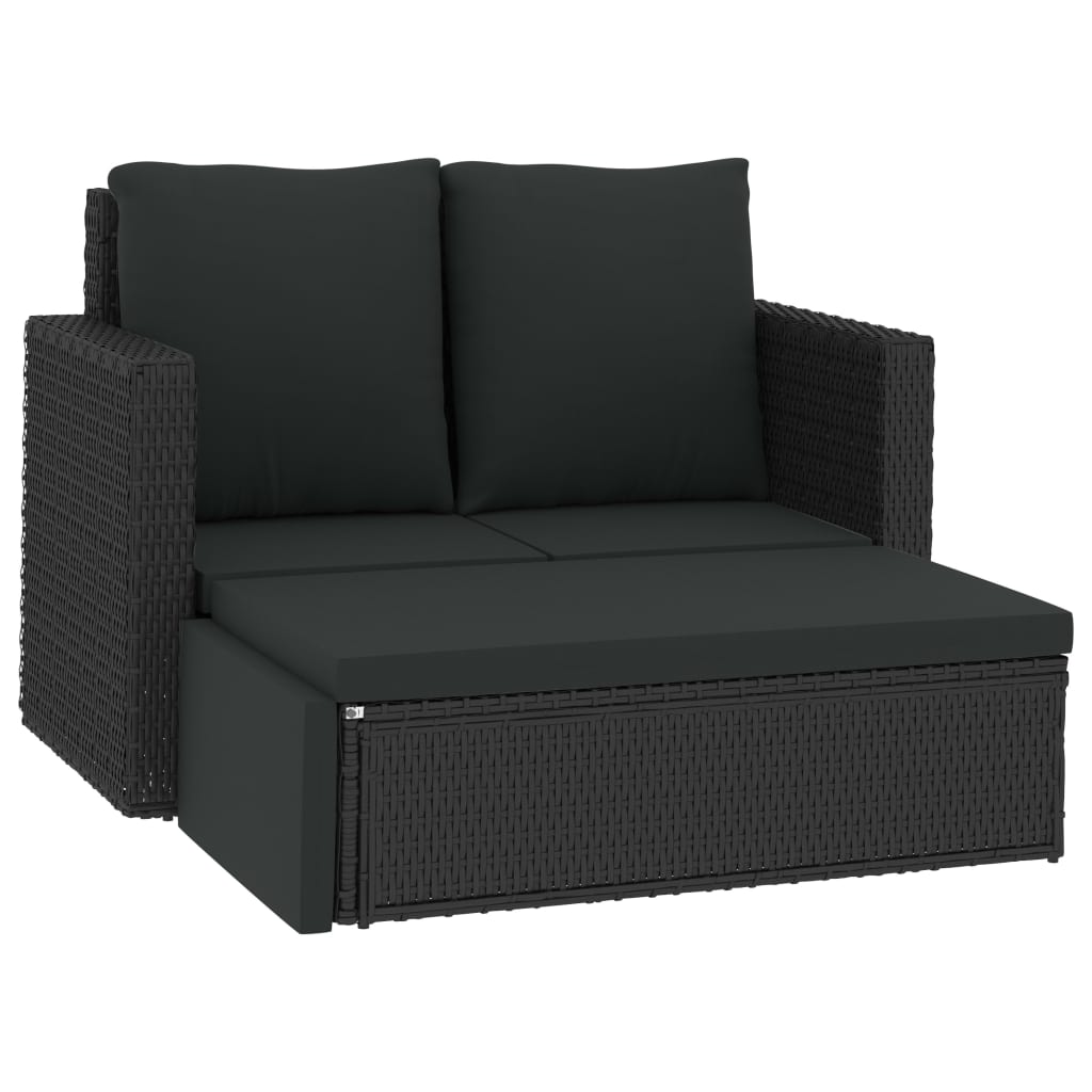 2-delige Loungeset met kussens poly rattan