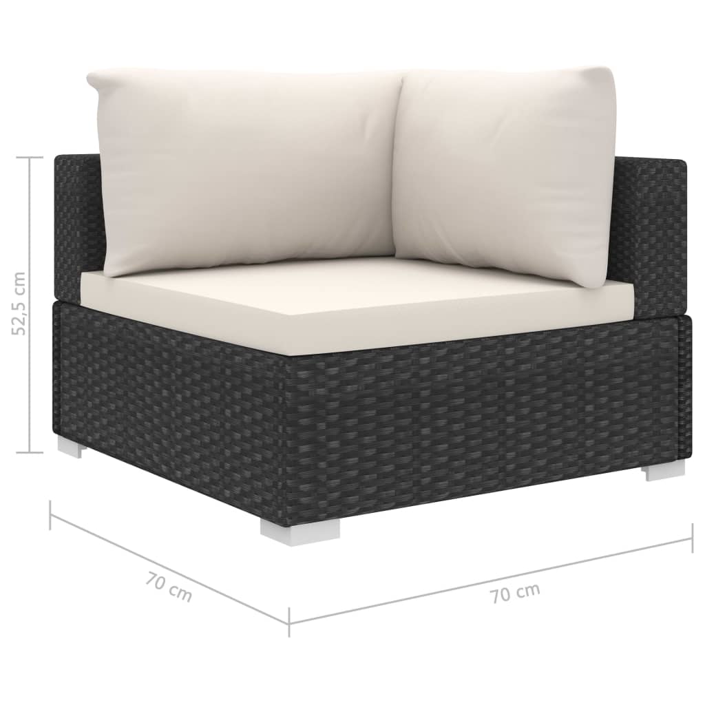 12-delige Loungeset met kussens poly rattan