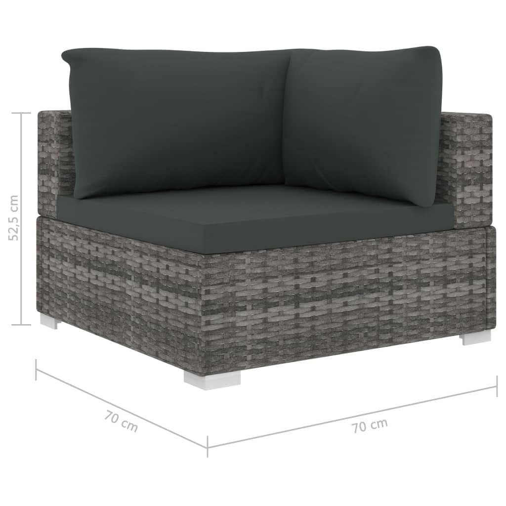 12-delige Loungeset met kussens poly rattan