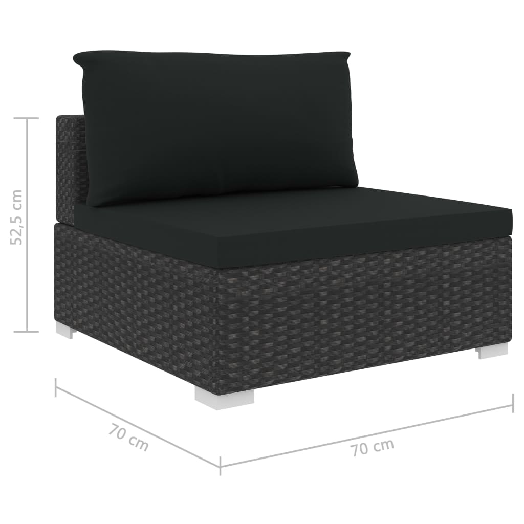 12-delige Loungeset met kussens poly rattan