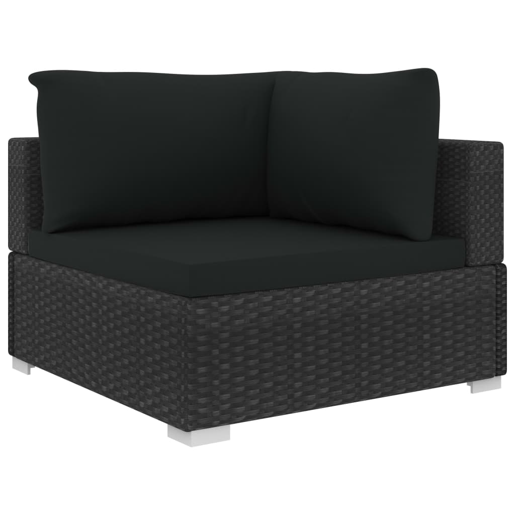 8-delige Loungeset met kussens poly rattan bruin