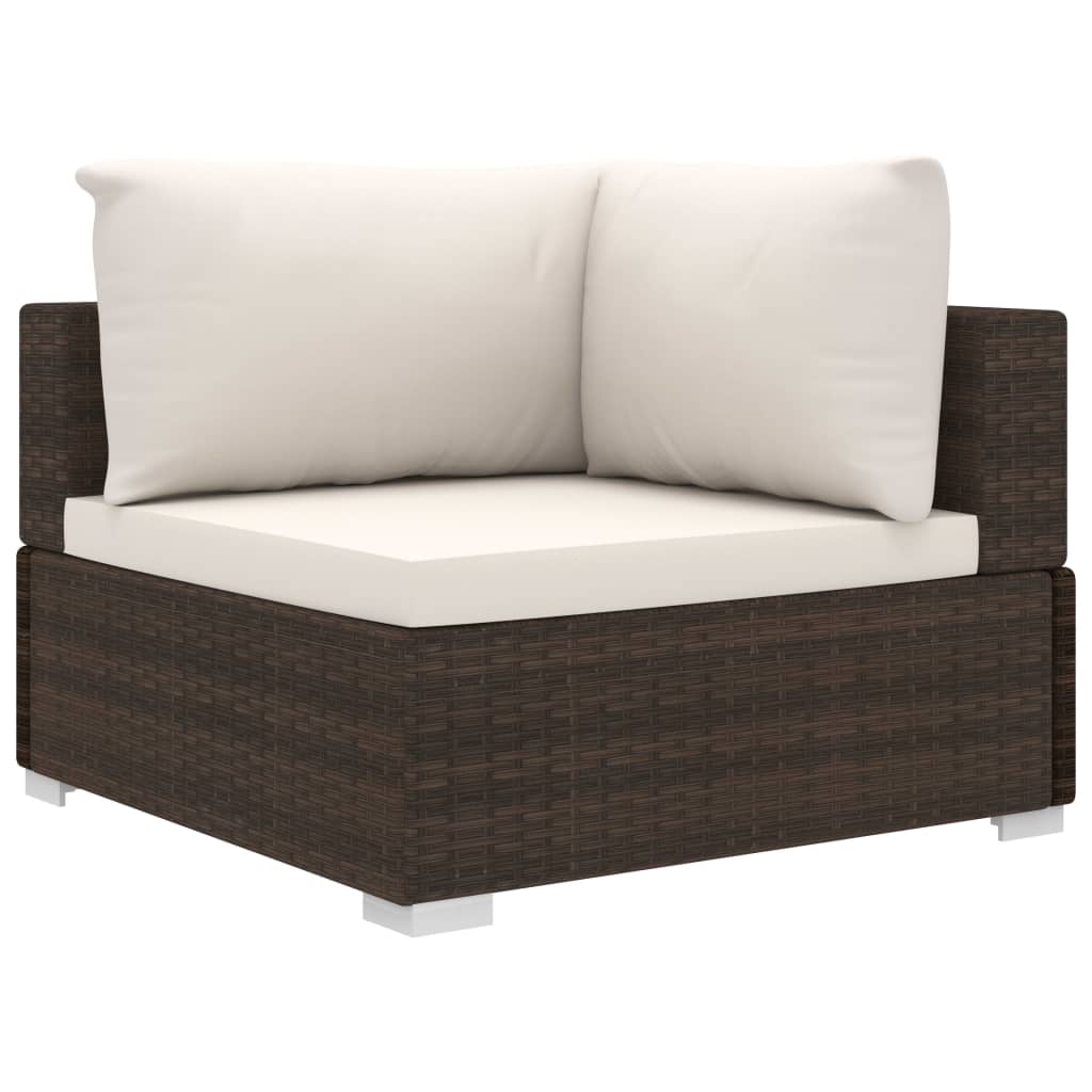 6-delige Loungeset met kussens poly rattan