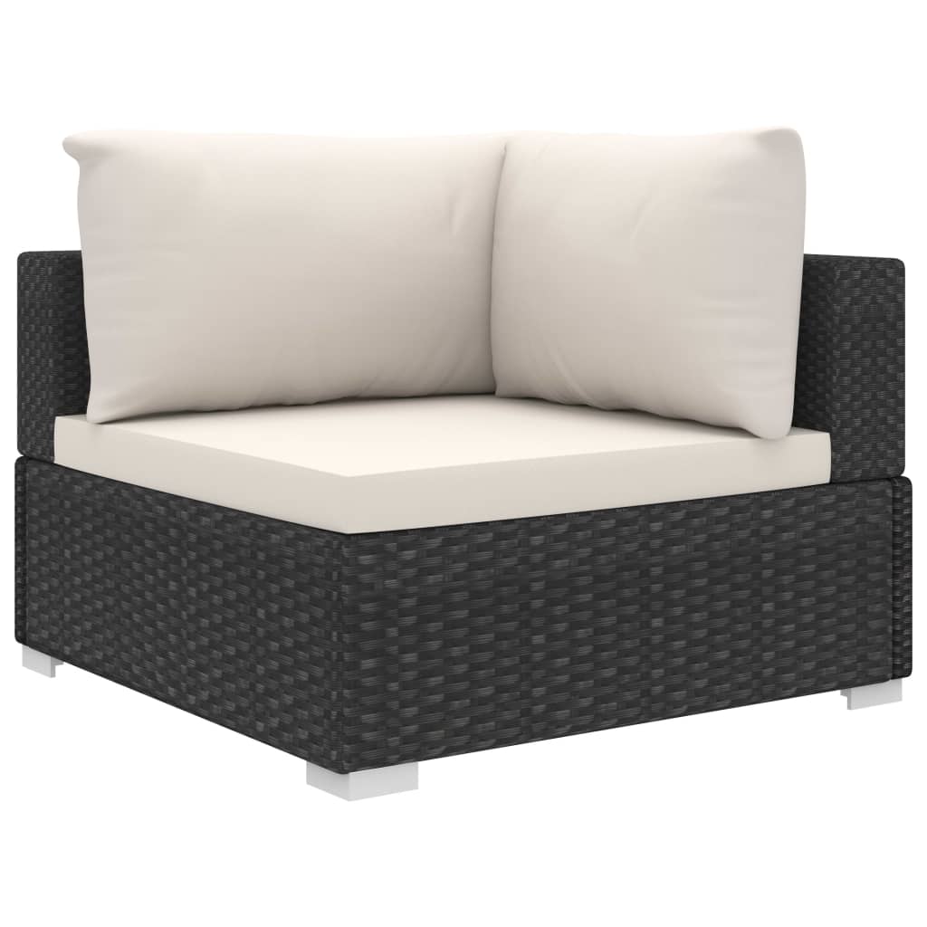 6-delige Loungeset met kussens poly rattan