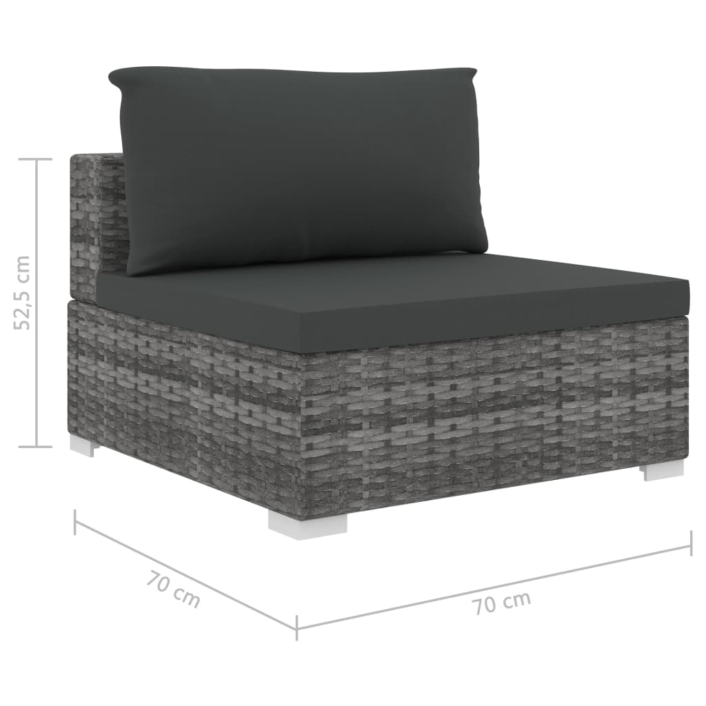 6-delige Loungeset met kussens poly rattan