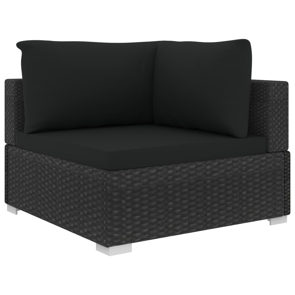 4-delige Loungeset met kussens poly rattan