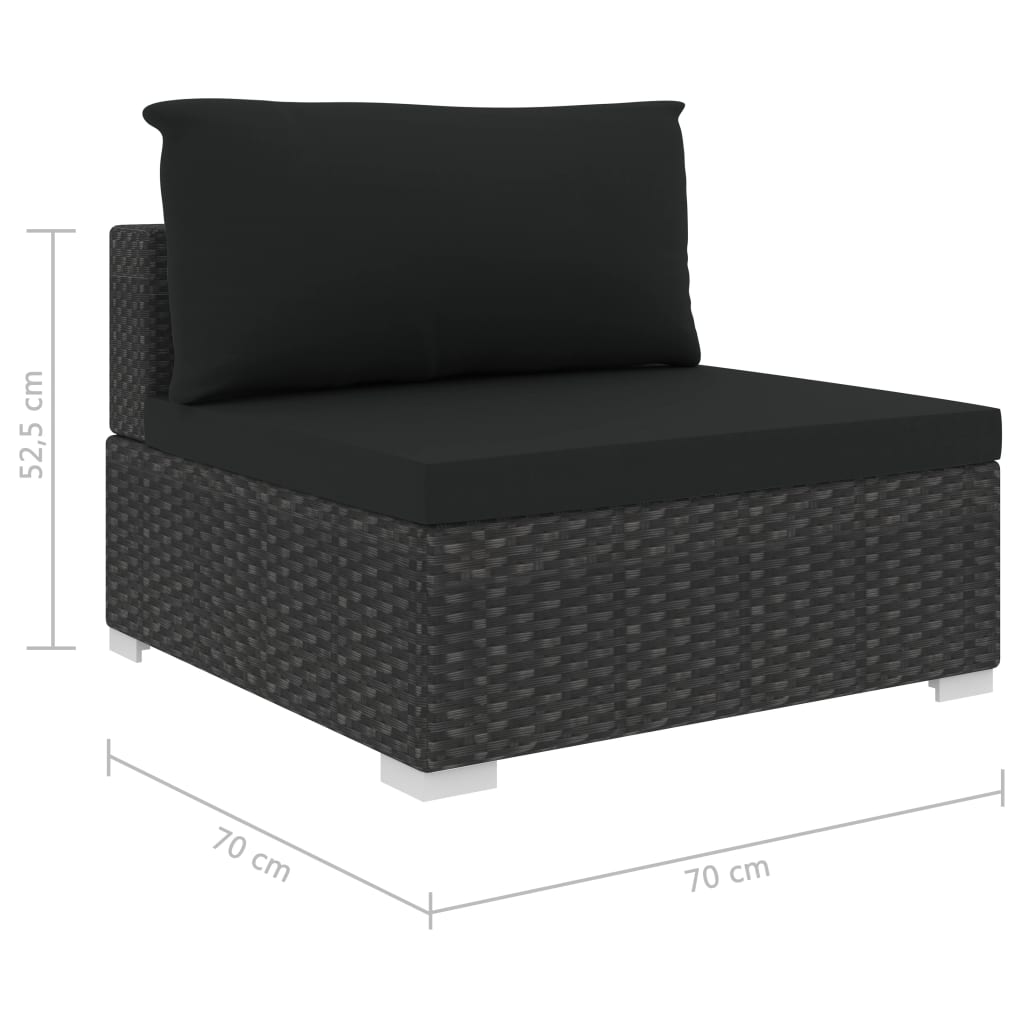 4-delige Loungeset met kussens poly rattan