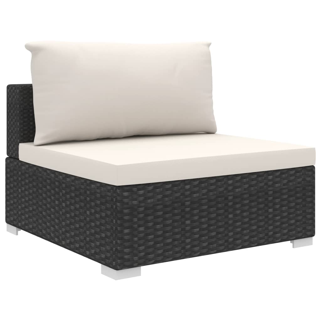 5-delige Loungeset met kussens poly rattan