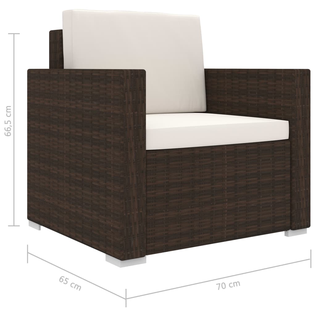 11-delige Loungeset met kussens poly rattan