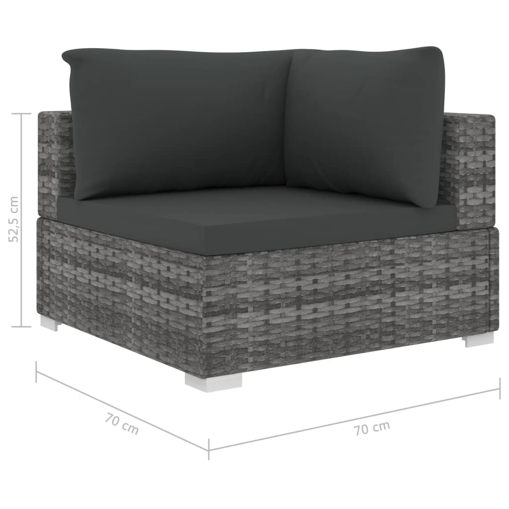 11-delige Loungeset met kussens poly rattan