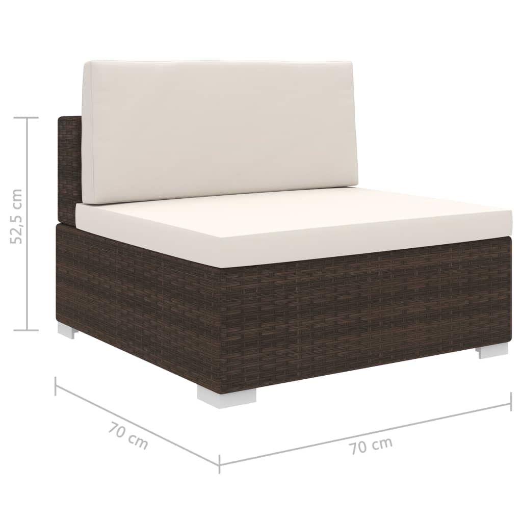 Banc central 1 pc avec coussins en polyrotin