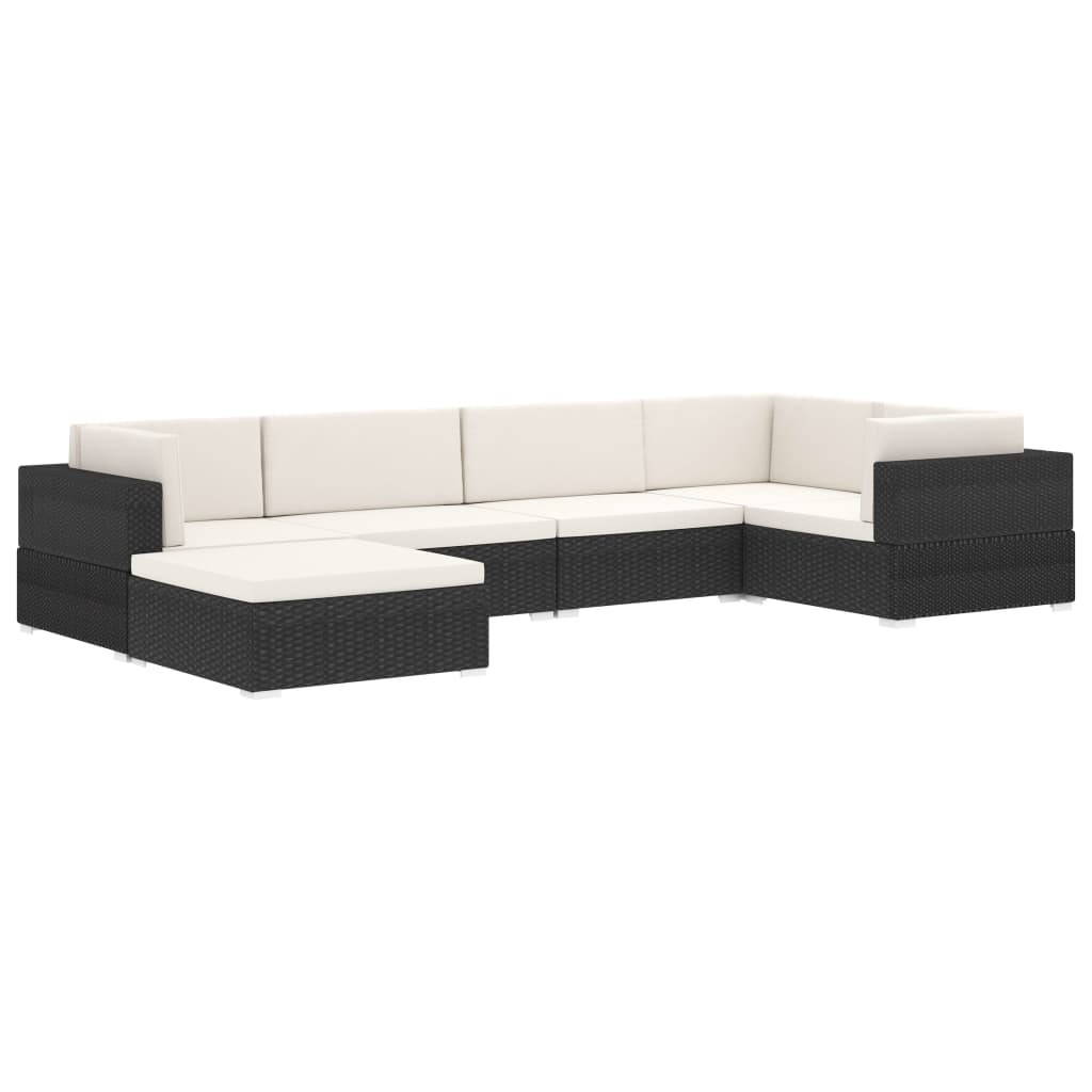 Banc central 1 pc avec coussins en polyrotin