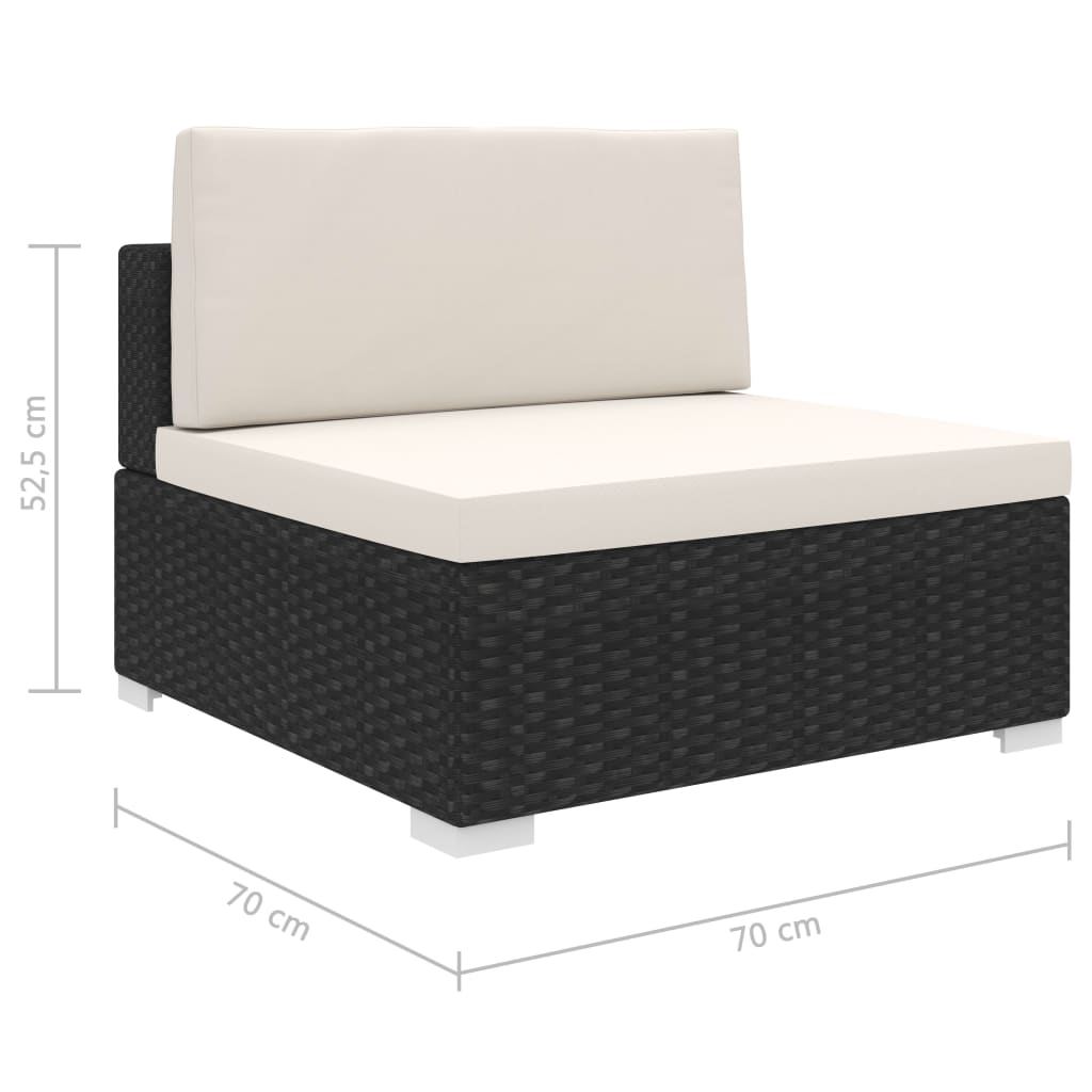 Banc central 1 pc avec coussins en polyrotin