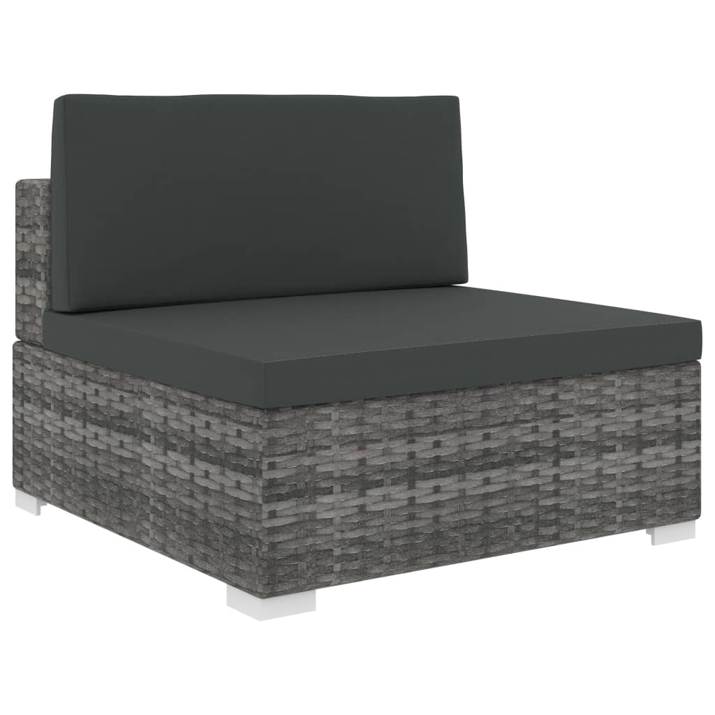 Banc central 1 pc avec coussins en polyrotin