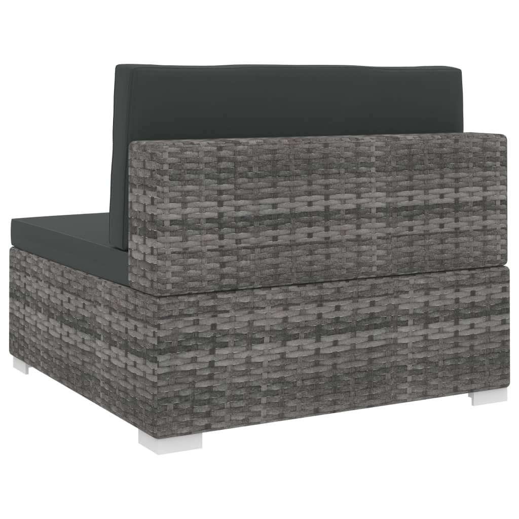 Banc central 1 pc avec coussins en polyrotin