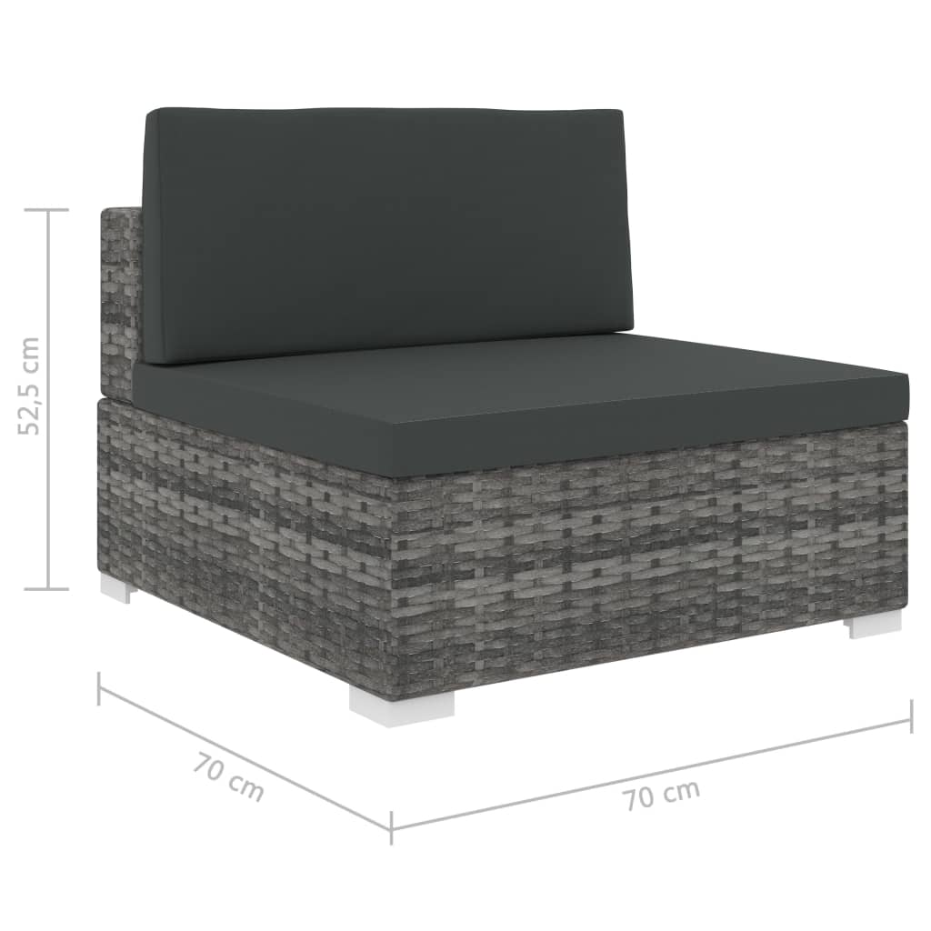 Banc central 1 pc avec coussins en polyrotin