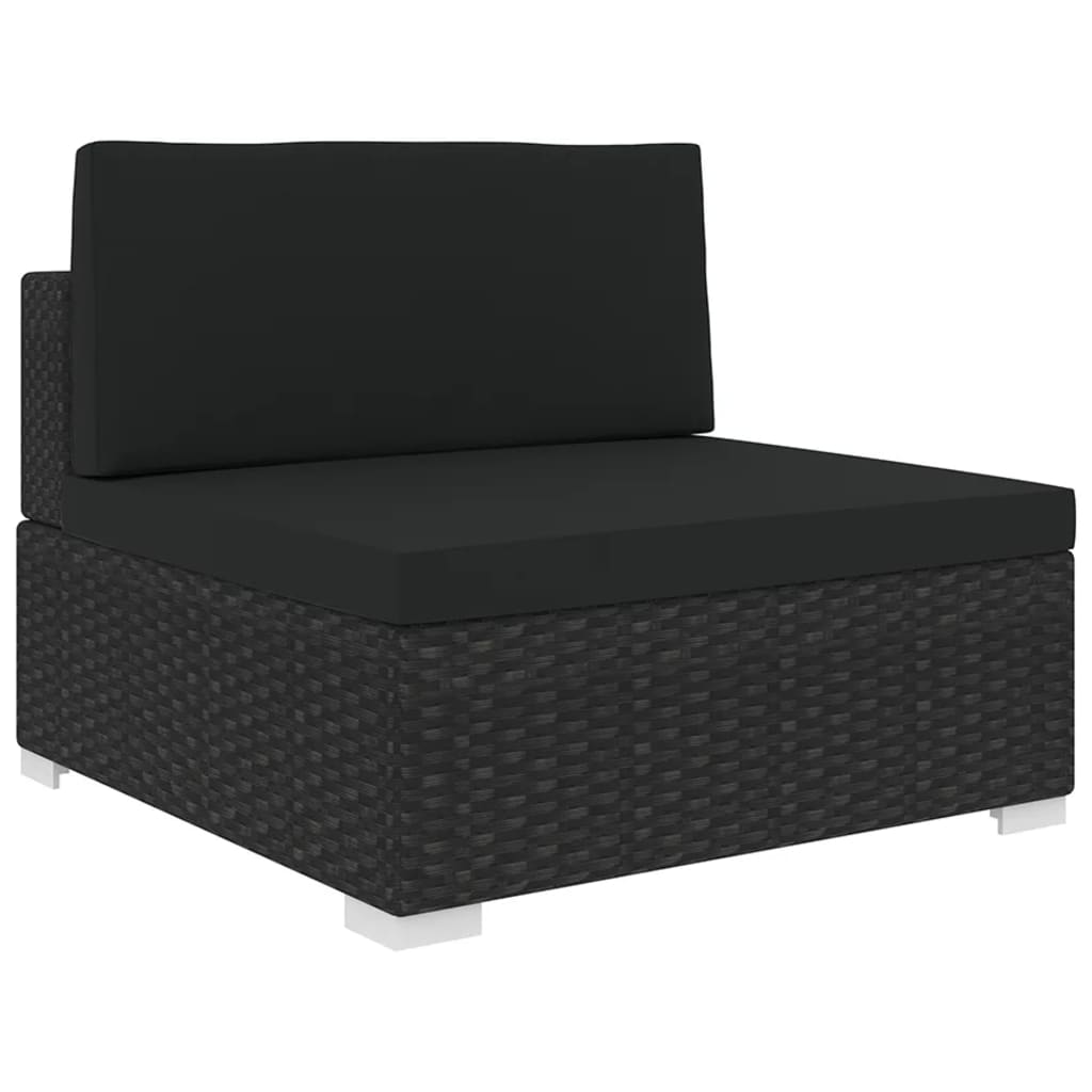 Banc central 1 pc avec coussins en polyrotin