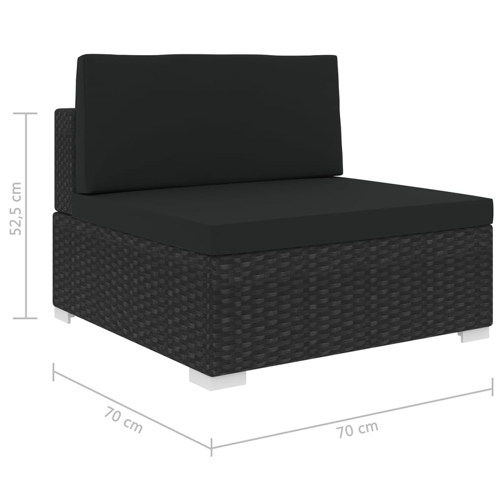 Banc central 1 pc avec coussins en polyrotin