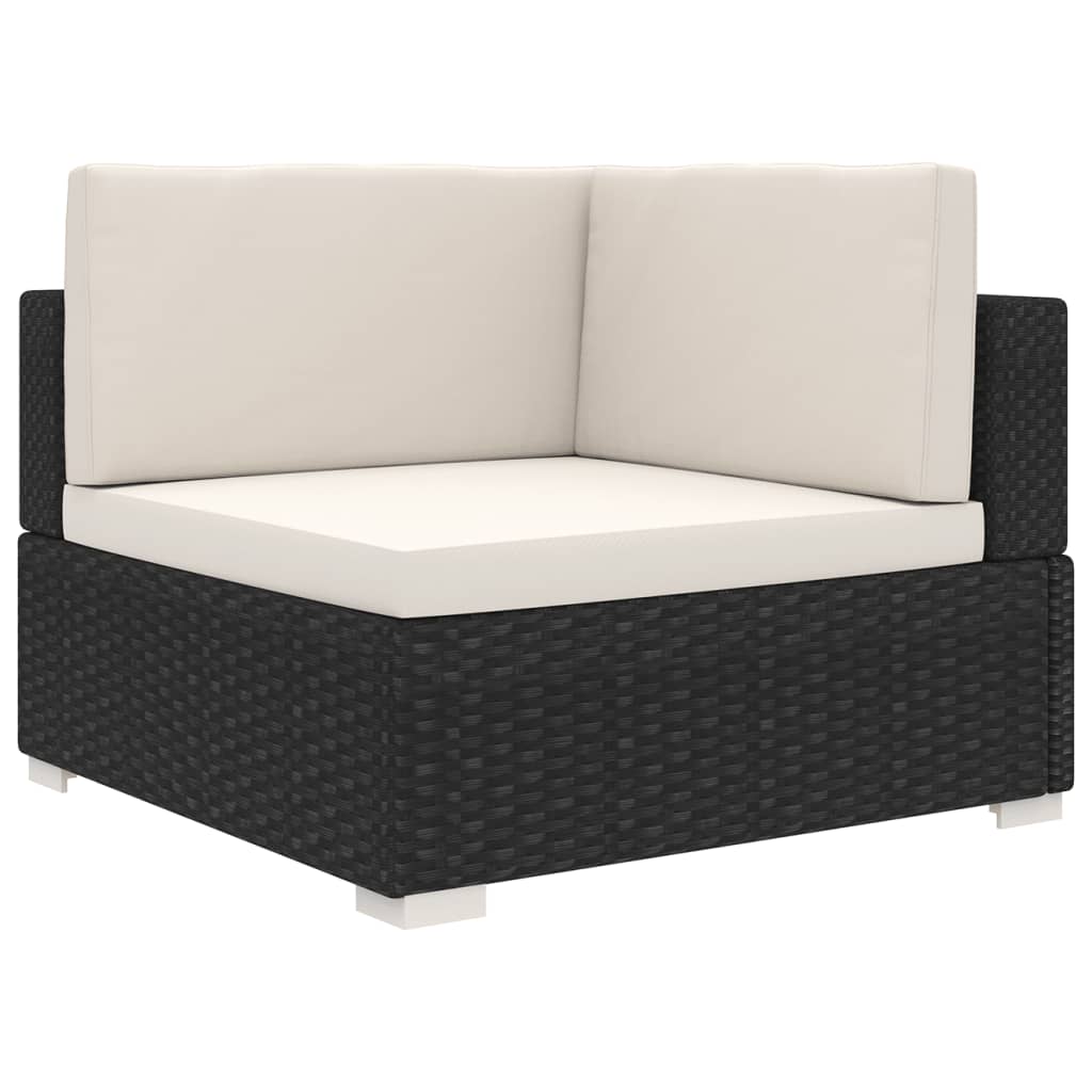 Banc central 1 pc avec coussins en polyrotin