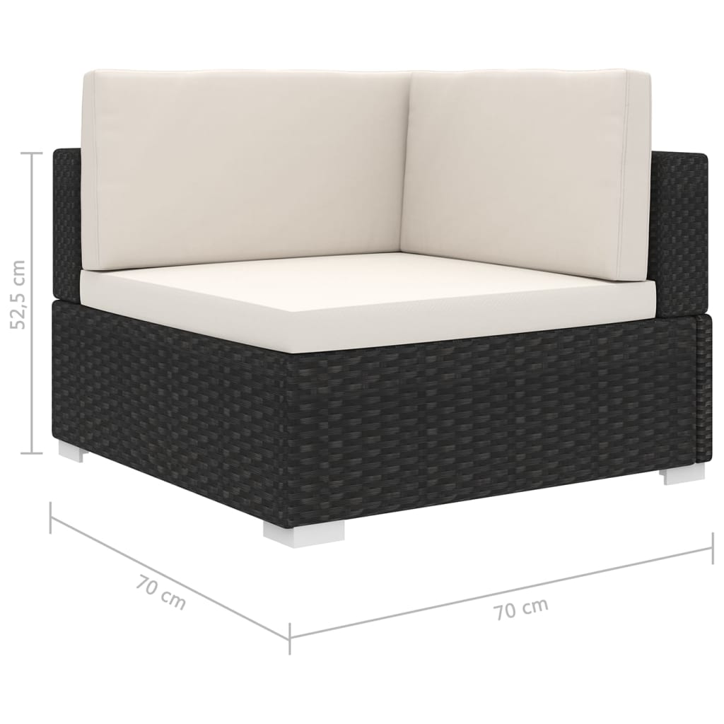 Banc central 1 pc avec coussins en polyrotin