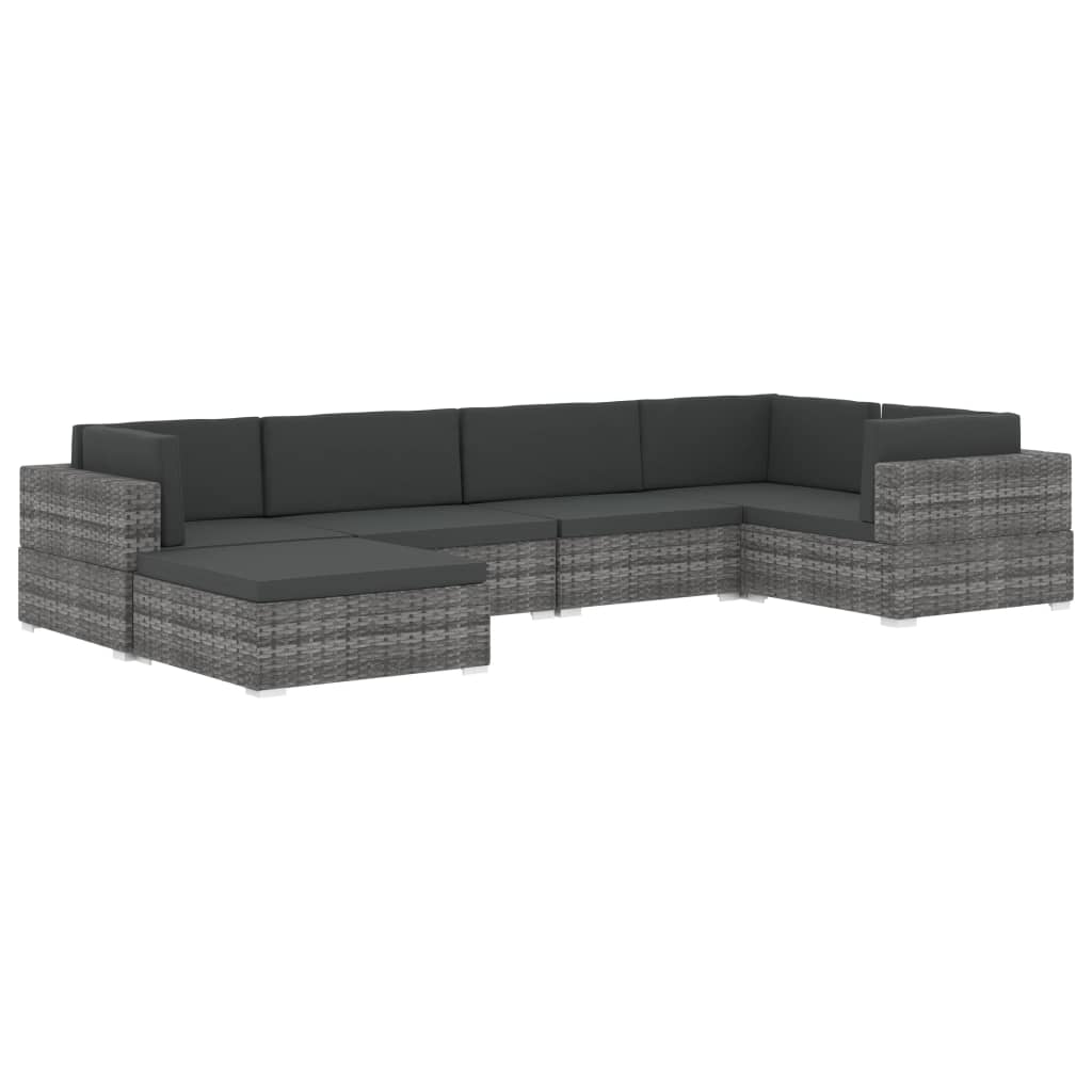 Banc central 1 pc avec coussins en polyrotin