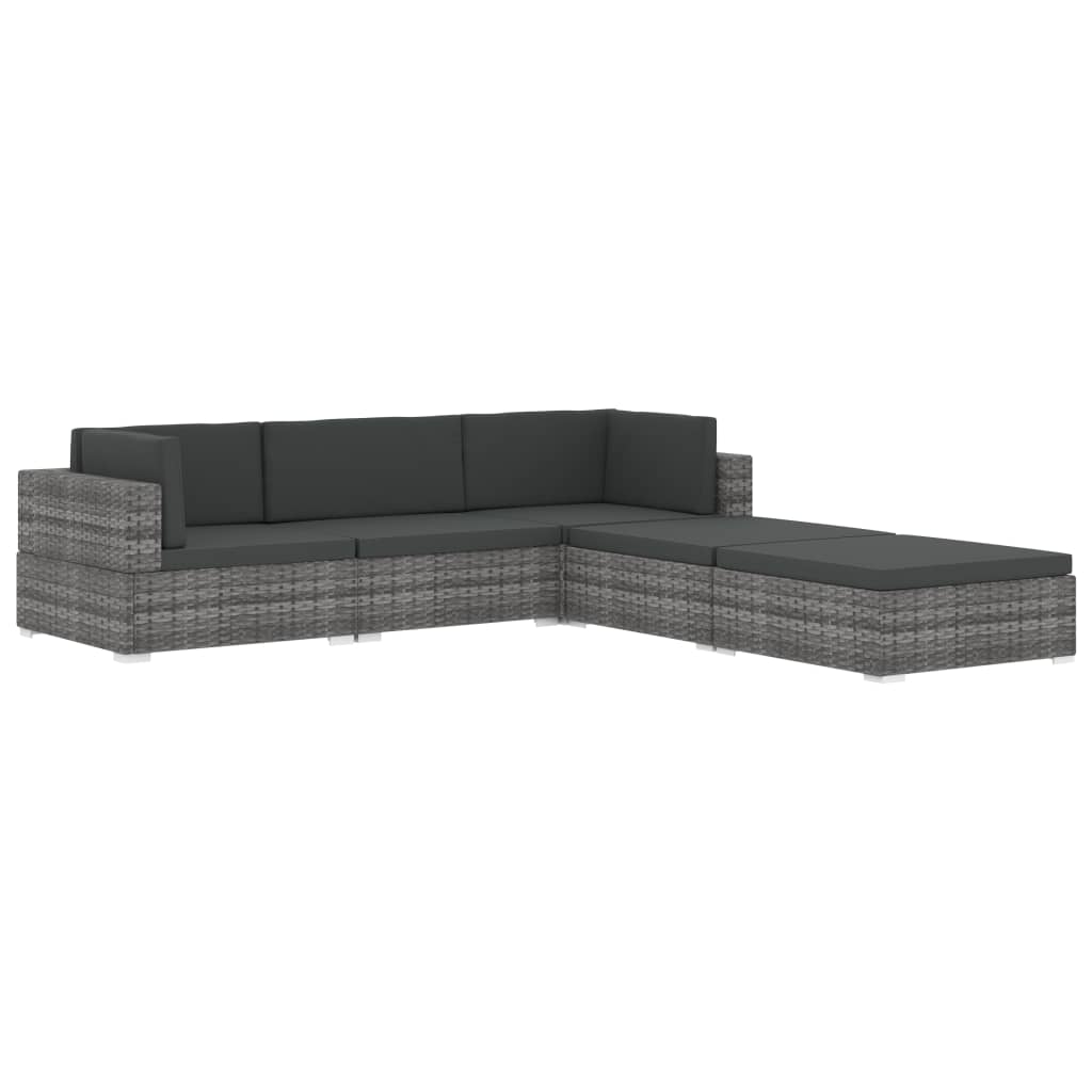 Banc central 1 pc avec coussins en polyrotin