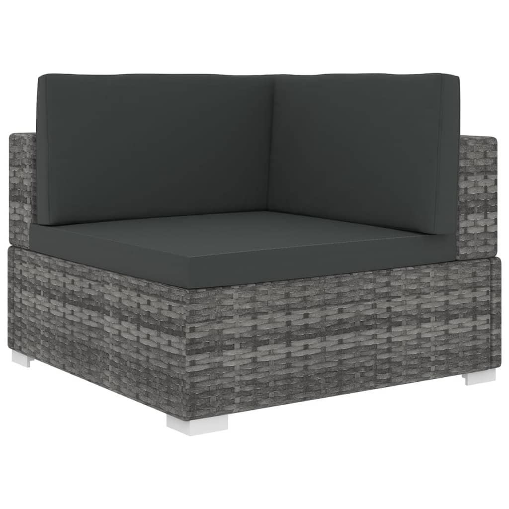 Banc central 1 pc avec coussins en polyrotin