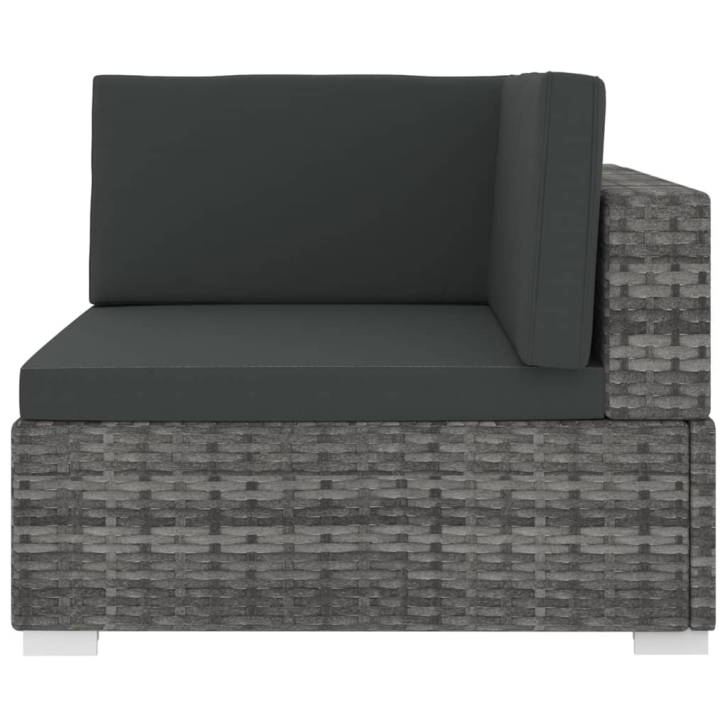 Banc central 1 pc avec coussins en polyrotin