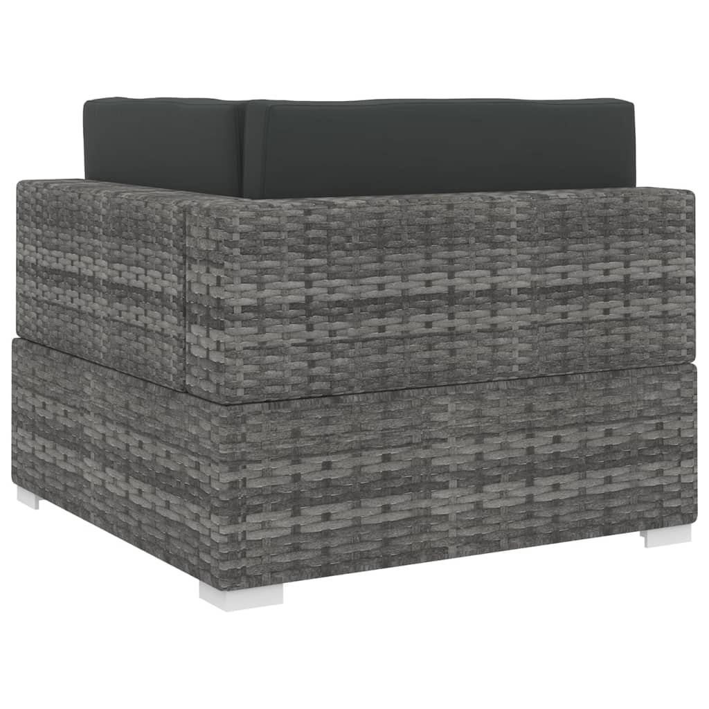 Banc central 1 pc avec coussins en polyrotin