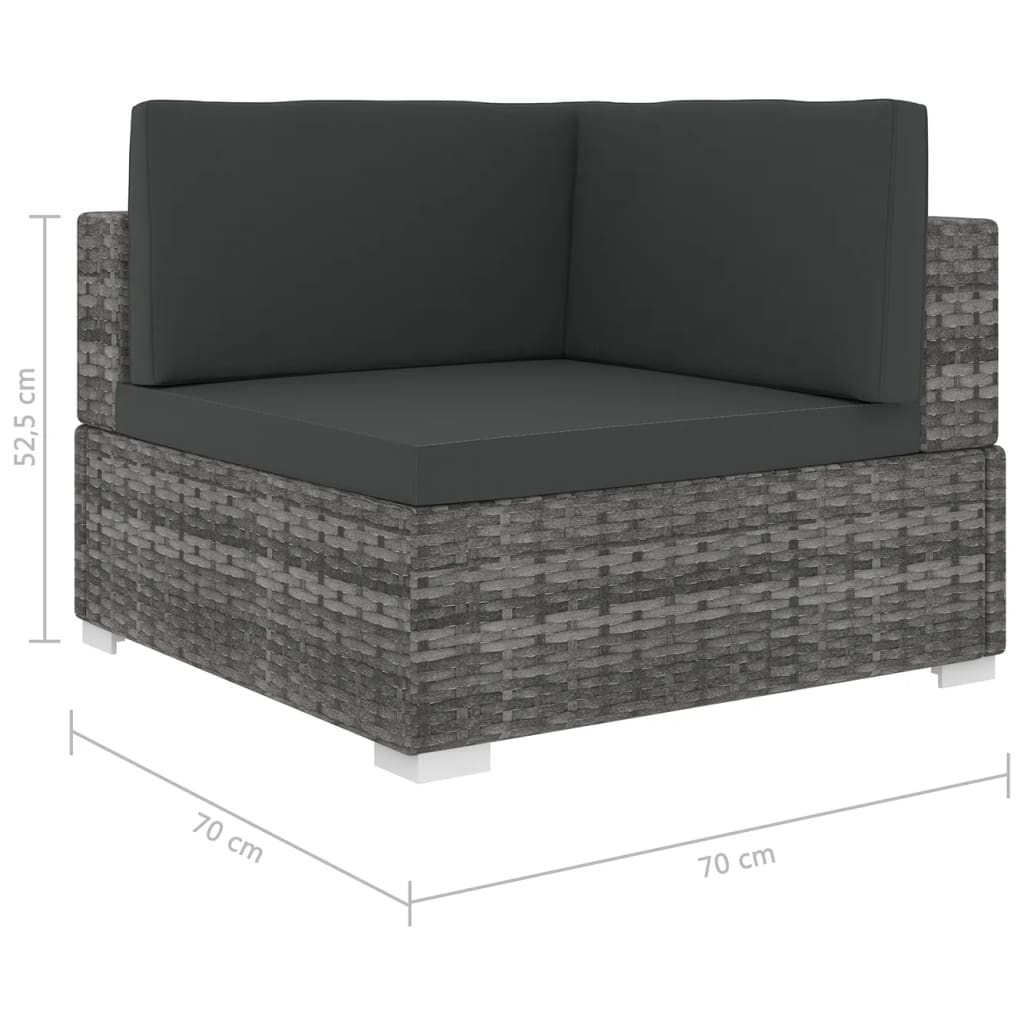 Banc central 1 pc avec coussins en polyrotin