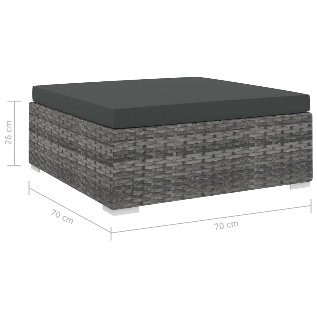 Banc central 1 pc avec coussins en polyrotin