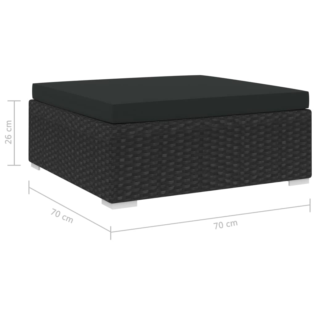 Banc central 1 pc avec coussins en polyrotin