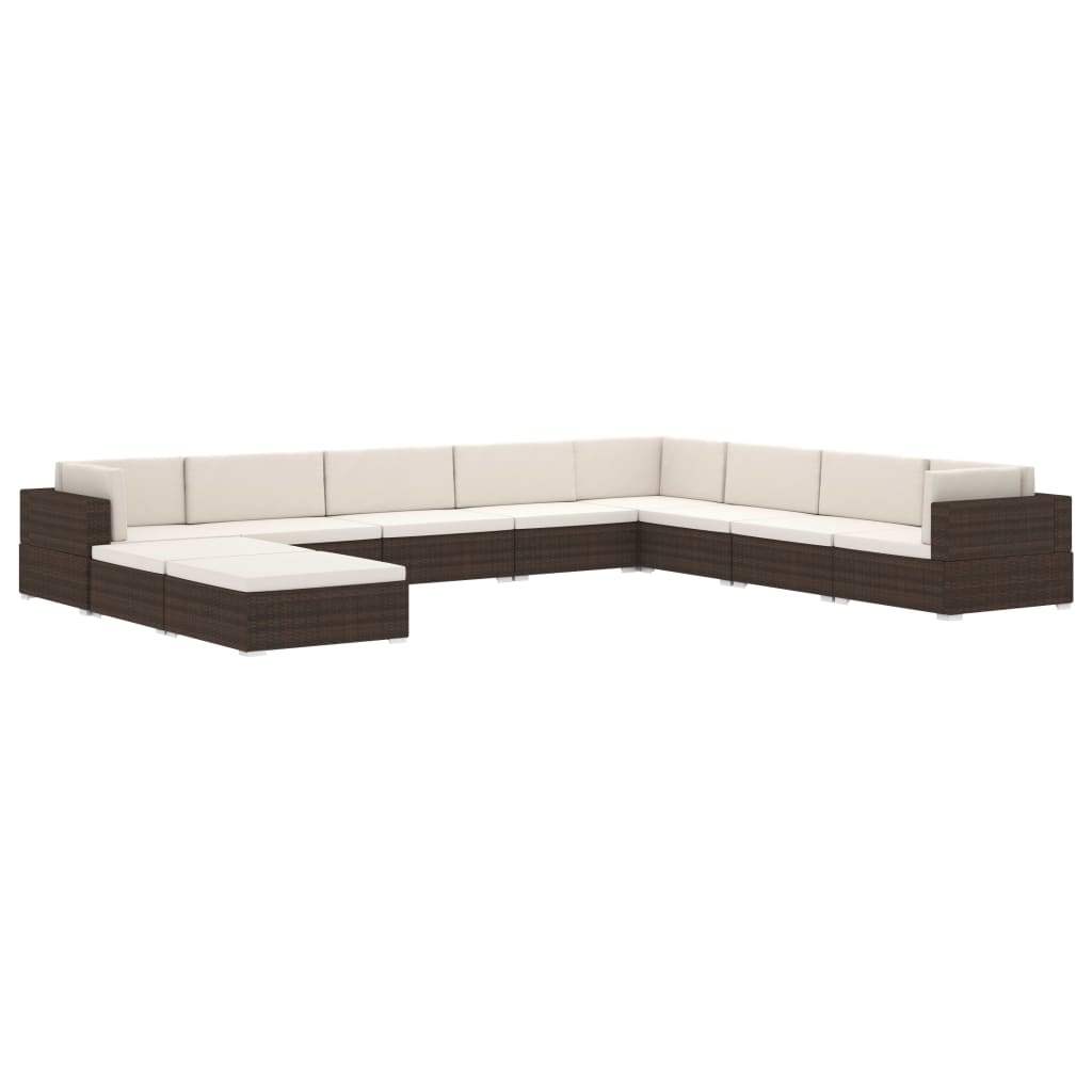 Banc central 1 pc avec coussins en polyrotin