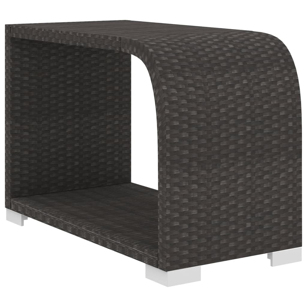 8-delige Loungeset met kussens poly rattan grijs