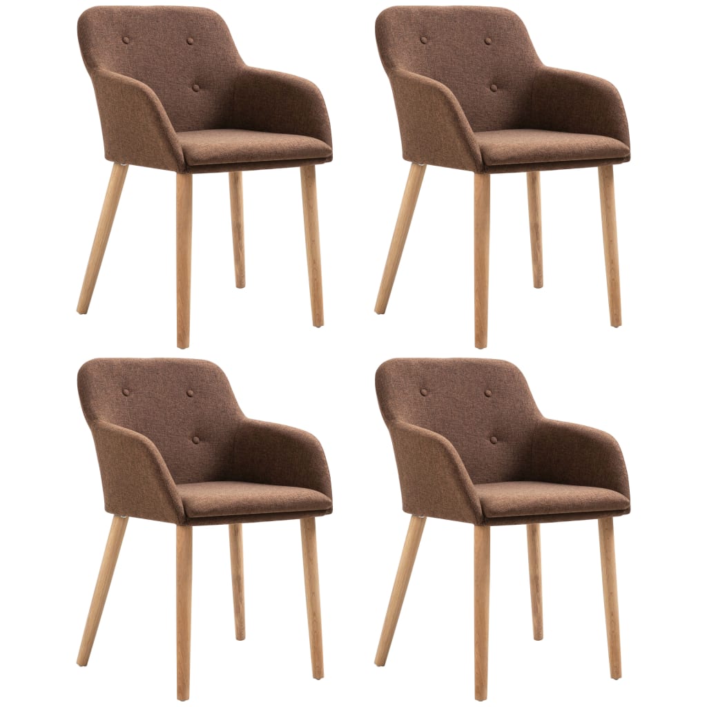 Chaises de salle à manger 2 pcs tissu et chêne massif gris clair