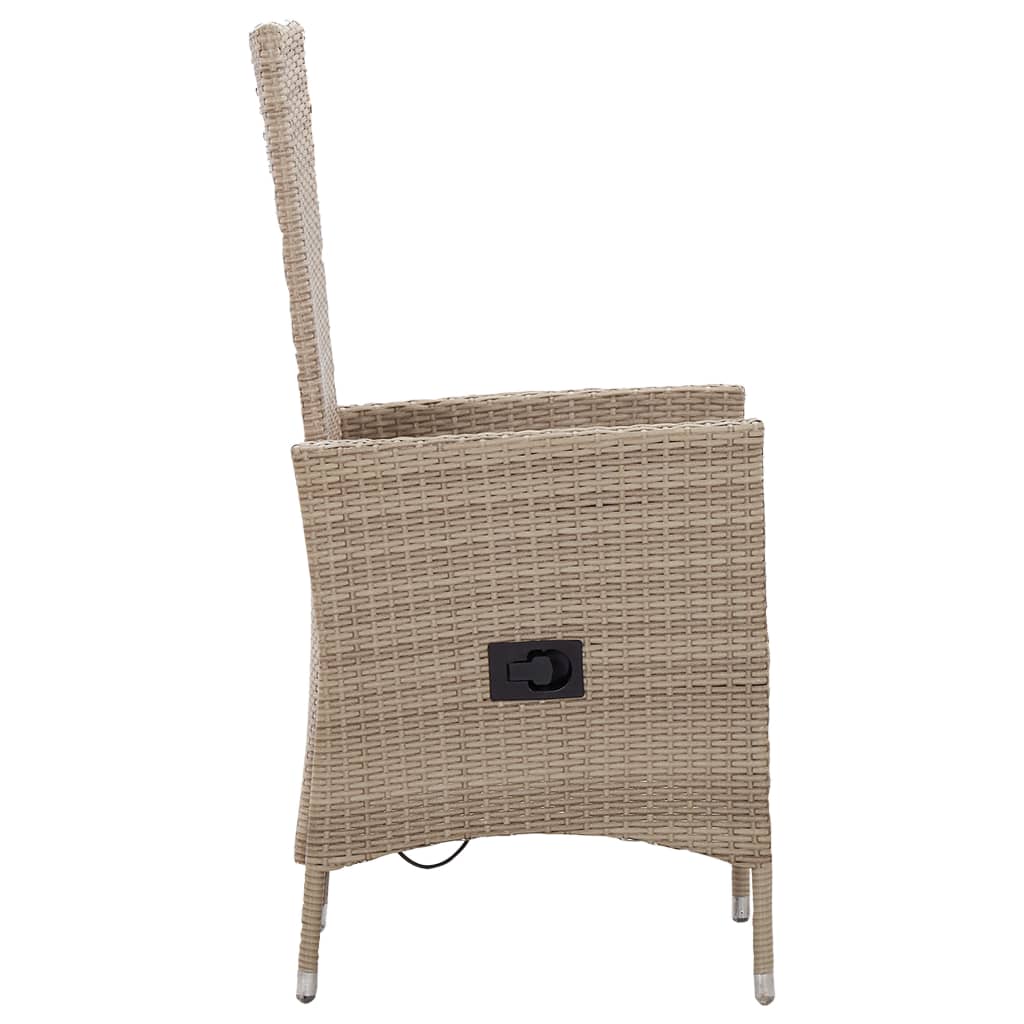 Tuinstoelen 2 st met kussens poly rattan