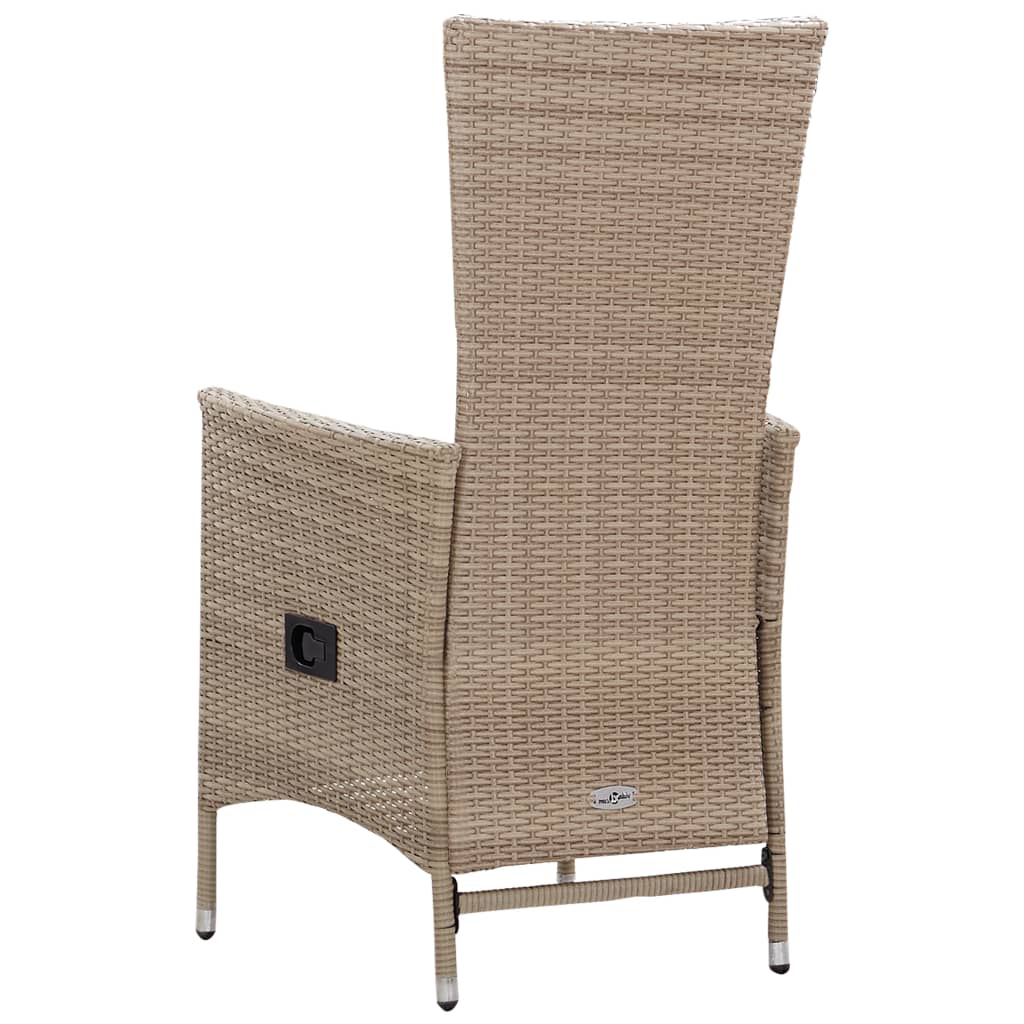 Tuinstoelen 2 st met kussens poly rattan