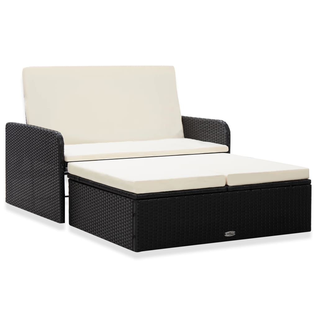 2-delige Loungeset met kussens poly rattan