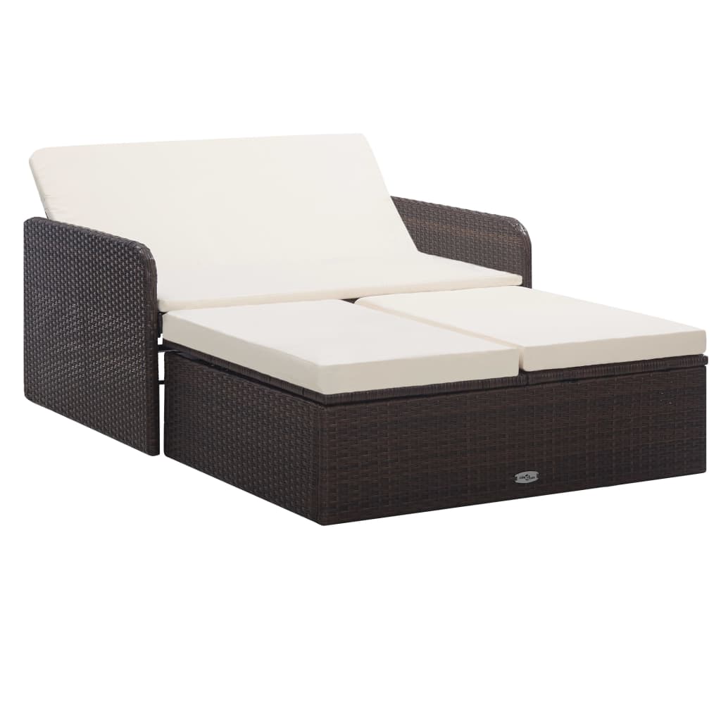 2-delige Loungeset met kussens poly rattan