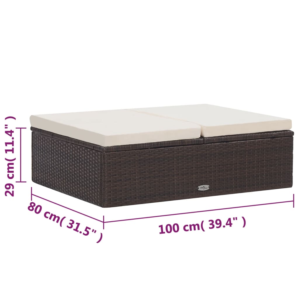 2-delige Loungeset met kussens poly rattan