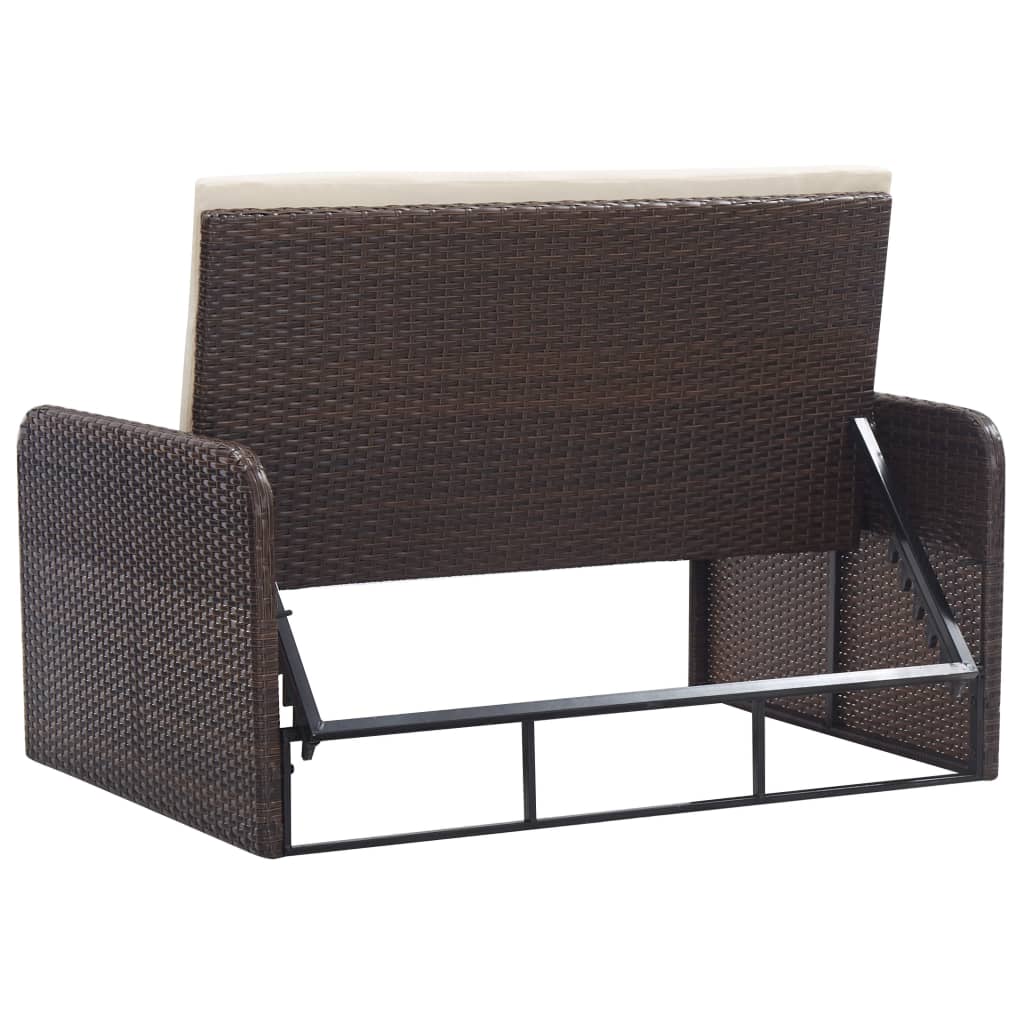 2-delige Loungeset met kussens poly rattan