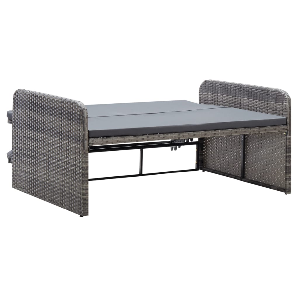 2-delige Loungeset met kussens poly rattan