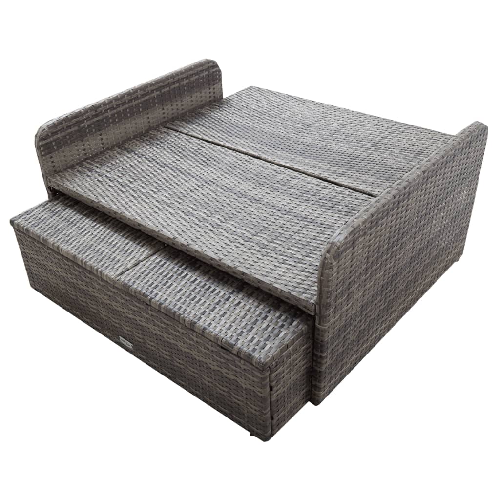 2-delige Loungeset met kussens poly rattan